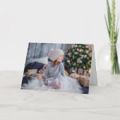 Vroege en heldere Kerstmis 2 Fotovakantie Feestdagen Kaart (Achterkant)