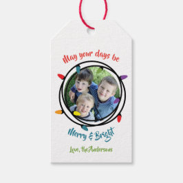 Vroege en heldere kerstverlichting cadeaulabel