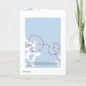 Vroege en heldere kerstverlichting feestdagen kaart (Achterkant)