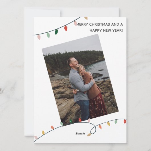 Vroege en heldere kerstverlichting feestdagenkaart (Achterkant)