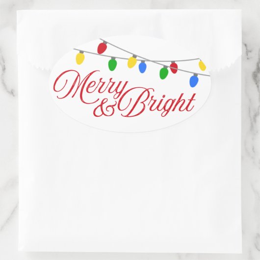 Vroege en heldere kerstverlichting ovale sticker (Tas)