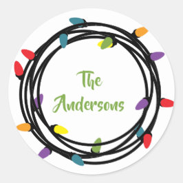 Vroege en heldere kerstverlichting ronde sticker