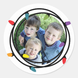 Vroege en heldere kerstverlichting ronde sticker