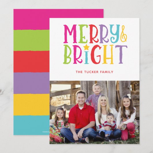 Vroege en heldere kleurrijke stripjes voor kerstmi feestdagenkaart (Voorkant / Achterkant)