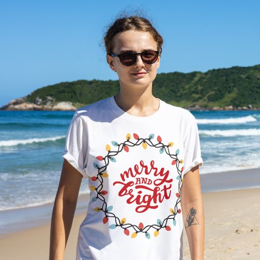 Vroege en heldere, moderne Rode Kerstmis T-shirt