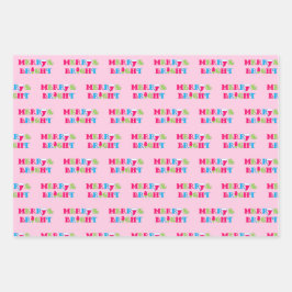 Vroege en heldere Neon pasta-kerst Inpakpapier Vel