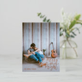 Vroege en heldere Roos voor kerstmis Folie Feestdagen Briefkaart (Staand Voorkant)