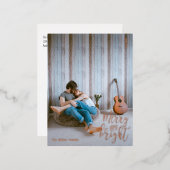 Vroege en heldere Roos voor kerstmis Folie Feestdagen Briefkaart (Voorkant / Achterkant)