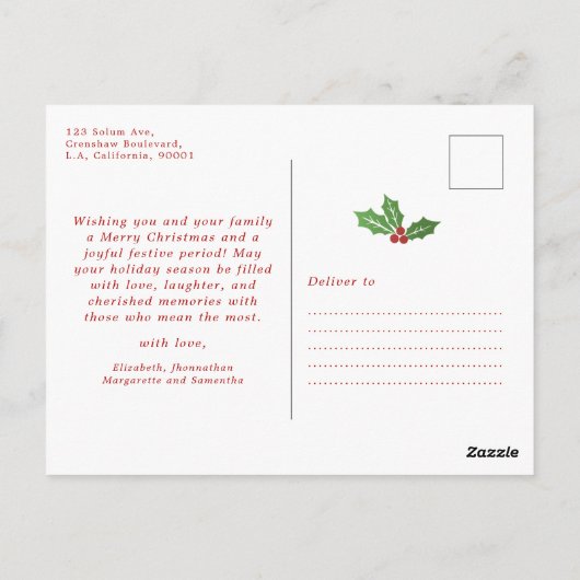 Vroege en heldere serie foto's voor collage kerstm briefkaart (Achterkant)