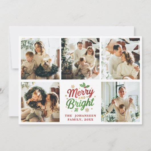 Vroege en heldere serie foto's voor collage kerstm feestdagenkaart (Voorkant)