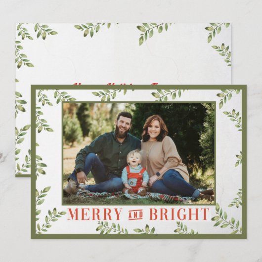 Vroege en Heldergroene kerstkaart (Voorkant / Achterkant)