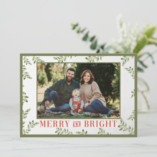 Vroege en Heldergroene kerstkaart (Staand voorkant)