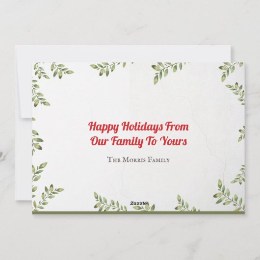 Vroege en Heldergroene kerstkaart (Achterkant)