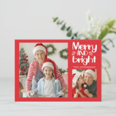 Vroege en Helderrode n witte foto-kerstkaart Kaart (Staand voorkant)