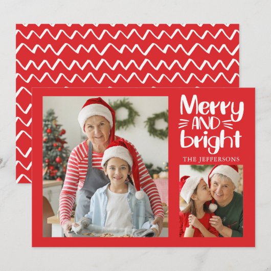 Vroege en Helderrode n witte foto-kerstkaart Kaart (Voorkant / Achterkant)