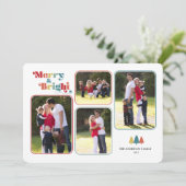 Vroege en kleurrijke foto's van Merry & Bright Ret Feestdagenkaart (Staand voorkant)