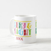 Vroege en lichte feestdagen met een kleurrijke ker koffiemok (Voorkant links)