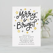 Vroege en lichte zwarte feestdag F Folie Uitnodiging (Staand Voorkant)