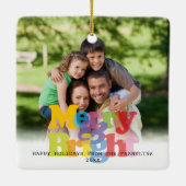 Vroege feestdag met feestdagen en feestelijke foto keramisch ornament (Achterkant)