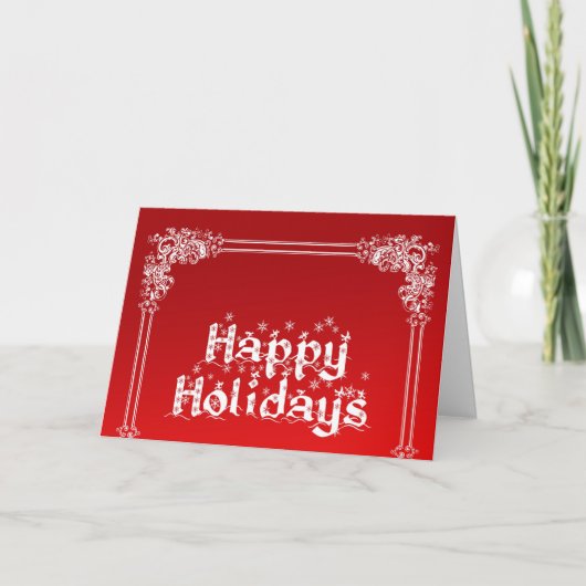 Vroege feestdag met rode en witte achtergrond feestdagen kaart (Voorkant)