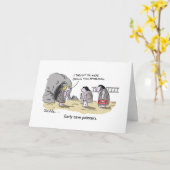 Vroege grotschilders Grappige Cartoon Verjaardag K Kaart (Gele Bloem)