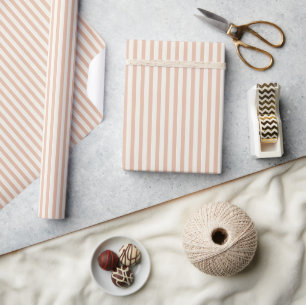Vroege Herfst Erfgoed Strepen   Warm Abrikoos Cadeaupapier