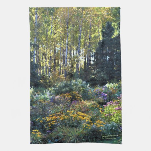 Vroege Herfst in de tuinen Theedoek (Verticaal)