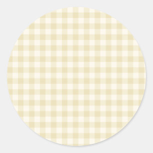 Vroege Herfst Klassieke Gingham Gouden Tarwe Ronde Sticker