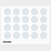 Vroege Herfst Klassieke Gingham | Stofblauw Ronde Sticker (Vel)