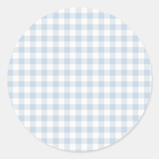 Vroege Herfst Klassieke Gingham | Stofblauw Ronde Sticker (Voorkant)