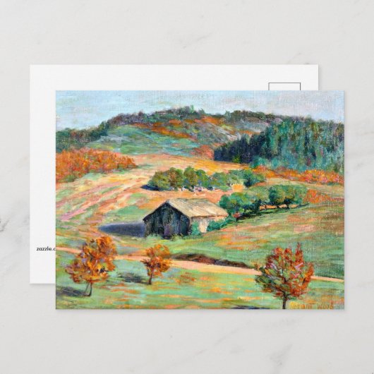 Vroege Herfst Landschap Grant Wood, Briefkaart (Voorkant / Achterkant)