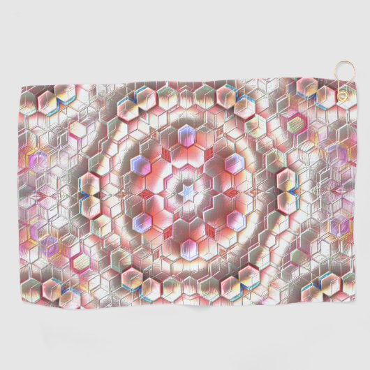 Vroege hexagon die een lichte verlichting vormt golfhanddoek (Horizontaal)