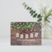 Vroege houten pine en kerstkaart met Berry Wood Briefkaart (Staand voorkant)