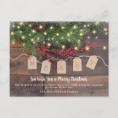 Vroege houten pine en kerstkaart met Berry Wood Briefkaart (Voorkant)