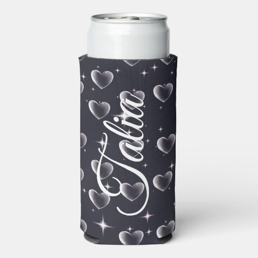 Vroege jaren 2000 zwart-wit-hartoude schoolkunst seltzer blikjeskoeler (Seltzer Achterkant)