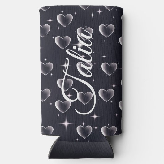 Vroege jaren 2000 zwart-wit-hartoude schoolkunst seltzer blikjeskoeler (Achterkant)