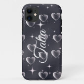 Vroege jaren 2000 zwart-withartoude schoolkunst Case-Mate iPhone case (Achterkant)