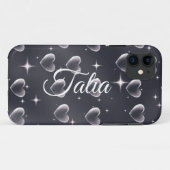 Vroege jaren 2000 zwart-withartoude schoolkunst Case-Mate iPhone case (Achterkant (horizontaal))