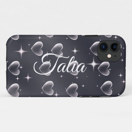 Vroege jaren 2000 zwart-withartoude schoolkunst Case-Mate iPhone case (Achterkant (horizontaal))