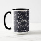 Vroege jaren 2000 zwart-withartoude schoolkunst mok (Links)