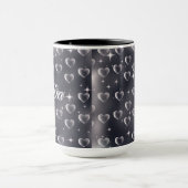 Vroege jaren 2000 zwart-withartoude schoolkunst mok (Midden)