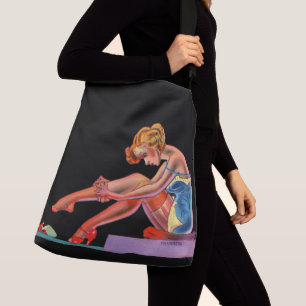 vroege jaren '40 Schitterende pin-up girl print Crossbody Tas