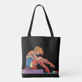 vroege jaren '40 Schitterende pin-up girl print Tote Bag (Achterkant)