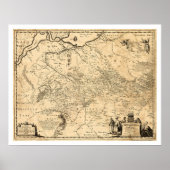 Vroege kaart Oekraïne 1648 Poster (Voorkant)