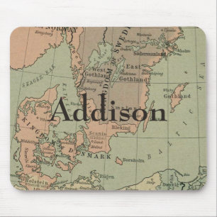 Vroege kaart van Denemarken en Zweden Muismat