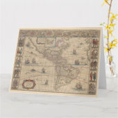 Vroege kaart van het Amerikaanse continent, histor (Gele Bloem)