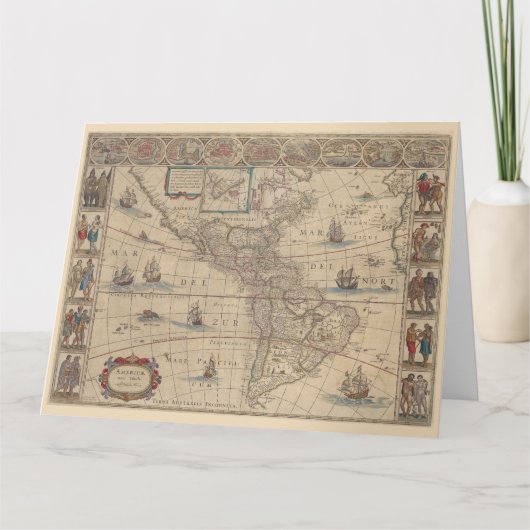 Vroege kaart van het Amerikaanse continent, histor (Voorkant)