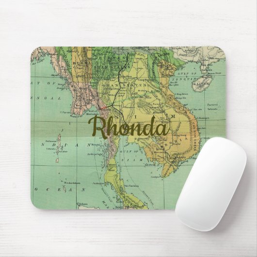 Vroege Kaart van Thailand Siam Muismat (Met muis)