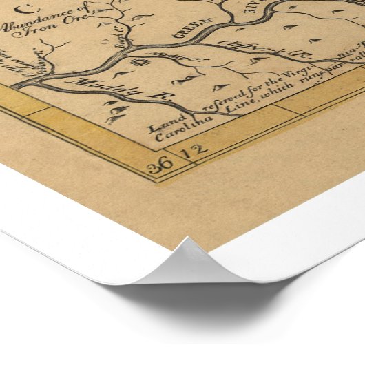 Vroege Kentucky Map - 1784 Poster (Hoek)