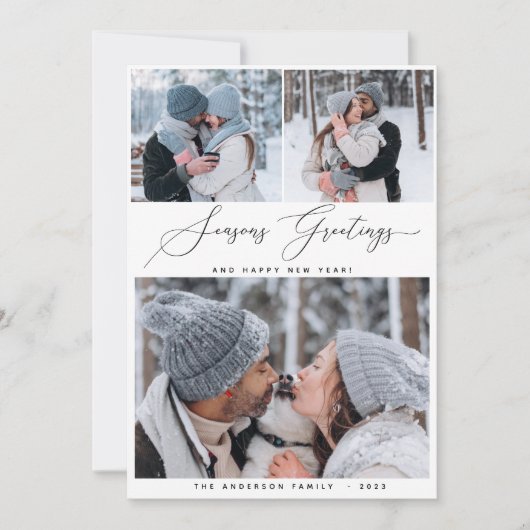 Vroege kerst 3 Collage Multi Photo Holiday Card Kaart (Voorkant)